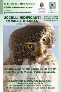 Presentazione del volume "Gli uccelli nidificanti in Valle d'Aosta"